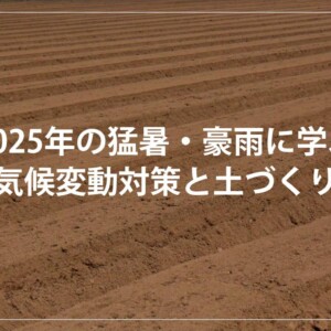 乾燥・豪雨のどちらにも強い“緩衝力のある土